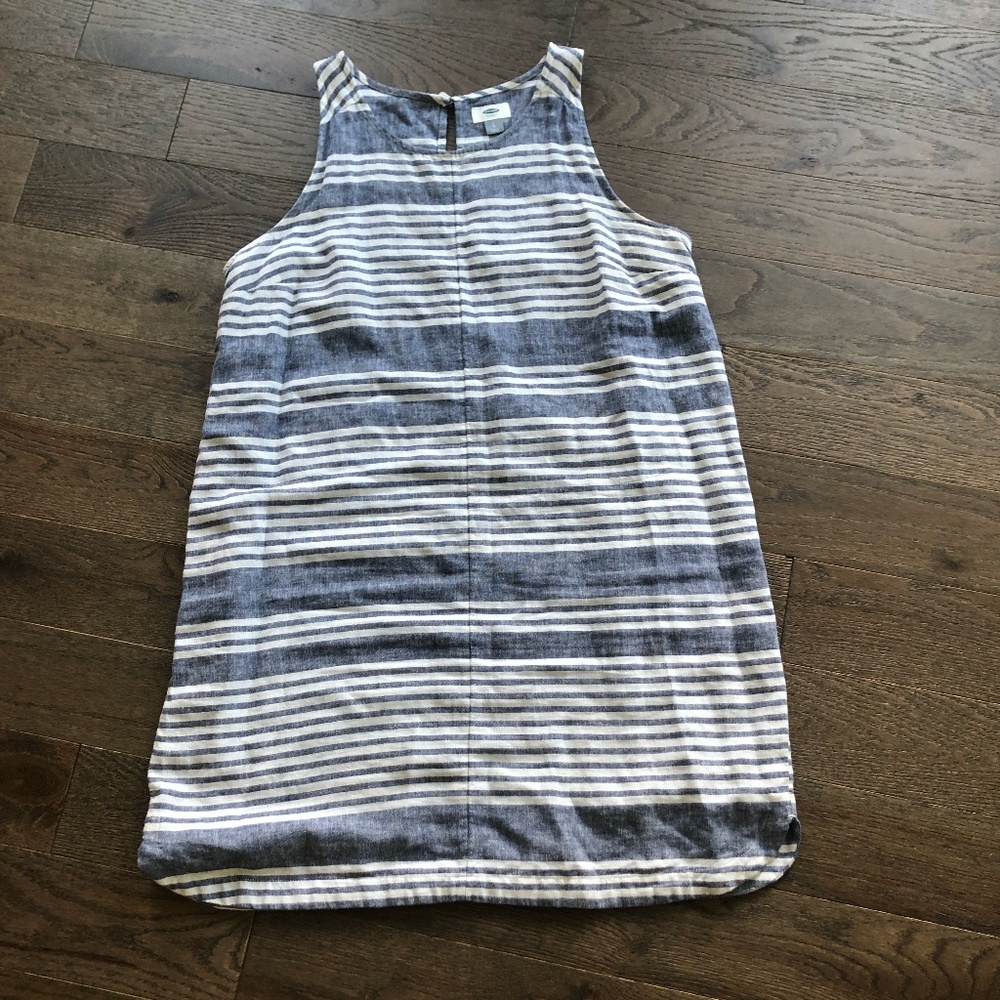 Old Navy striped linen shift sleeveless dress - large